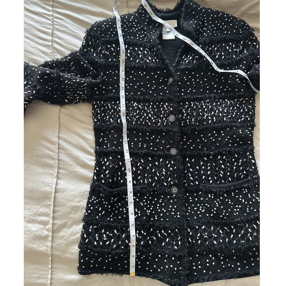 Escada Women Cardigan EUR 38‎ Black Ribbon Knit Wool Button Size 8 - Picture 8 of 9